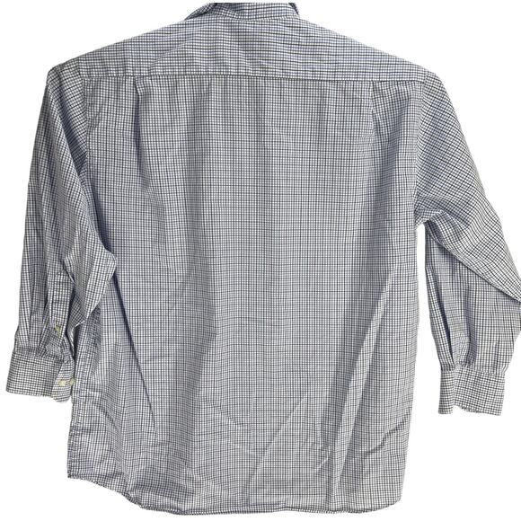 Tommy Hilfiger Button Up Shirt Mens Size Large L Blue White Gray Plaid FLAW - Picture 4 of 9